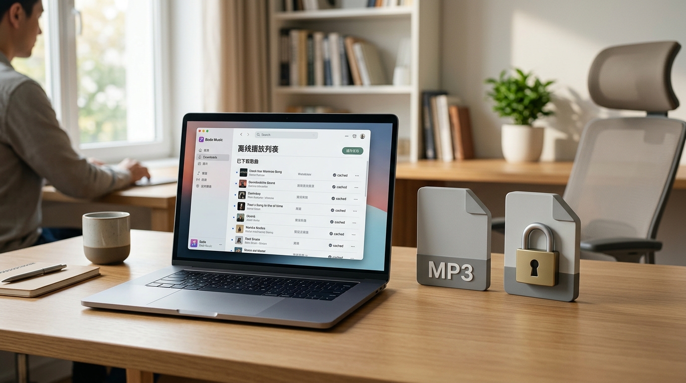汽水音乐下载MP3保存电脑加密缓存对比