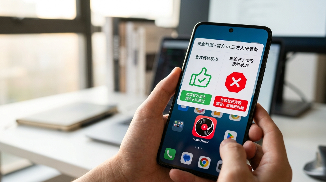验证汽水音乐下载安装包真伪与签名对比