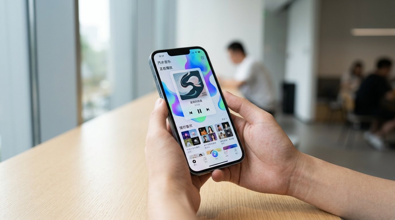 汽水音乐App推荐式听歌界面截图
