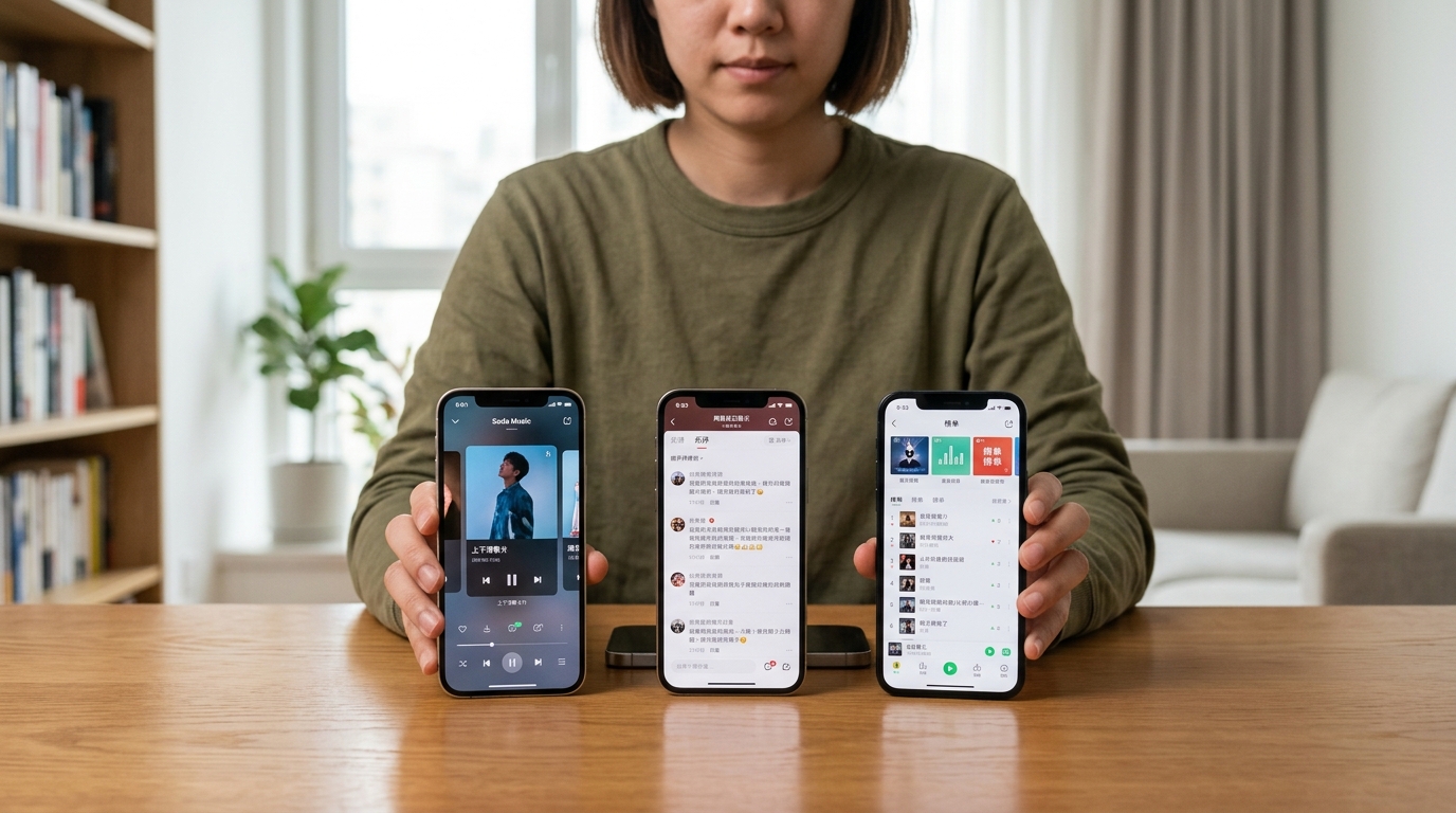 汽水音乐和网易云QQ音乐区别对比