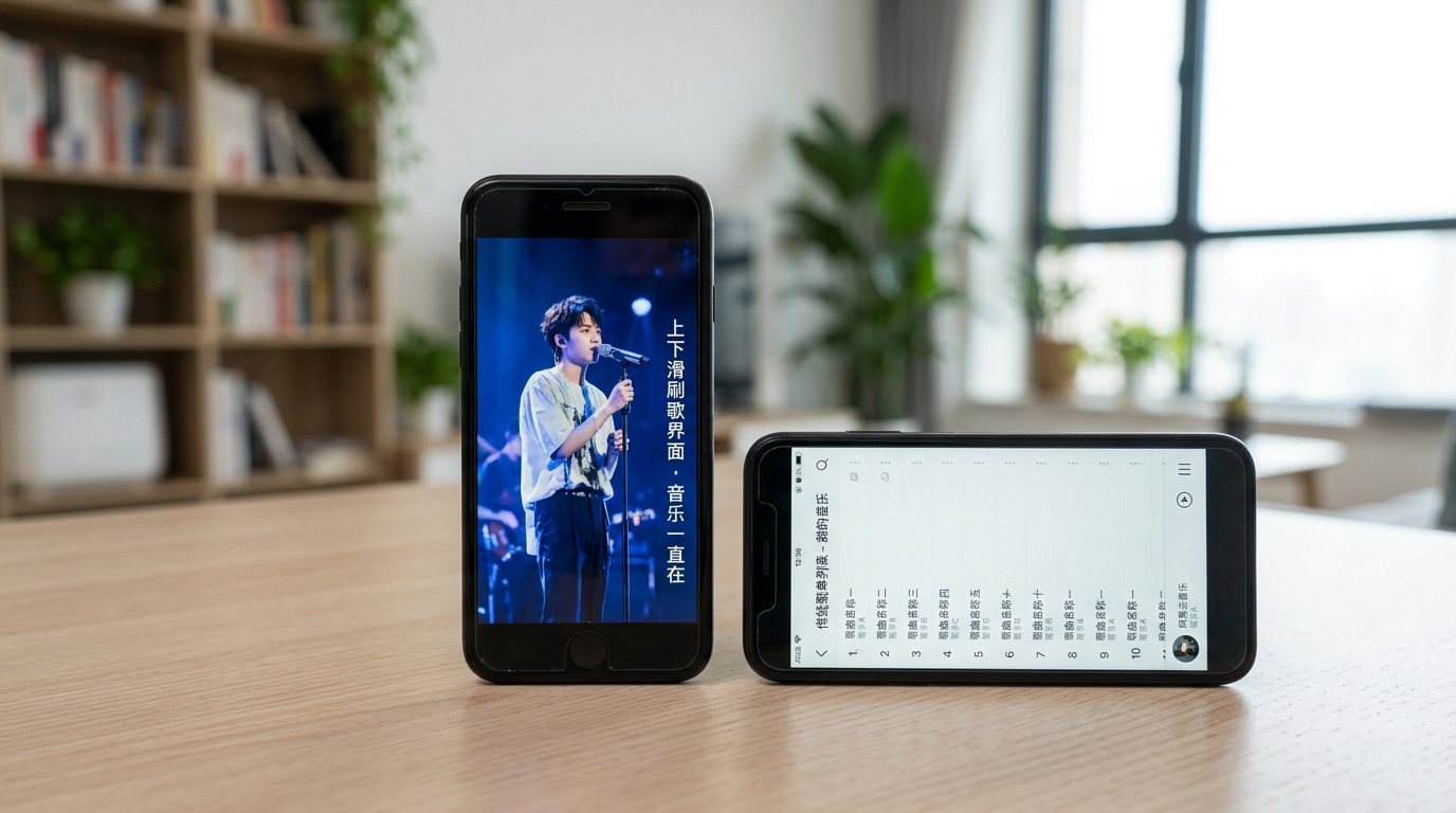 汽水音乐刷歌界面与网易云音乐对比