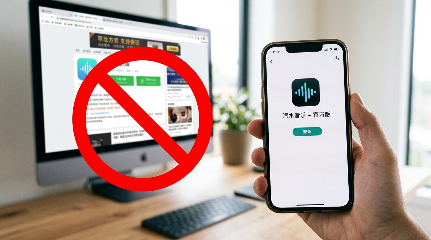 汽水音乐官方下载渠道与第三方修改版风险对比