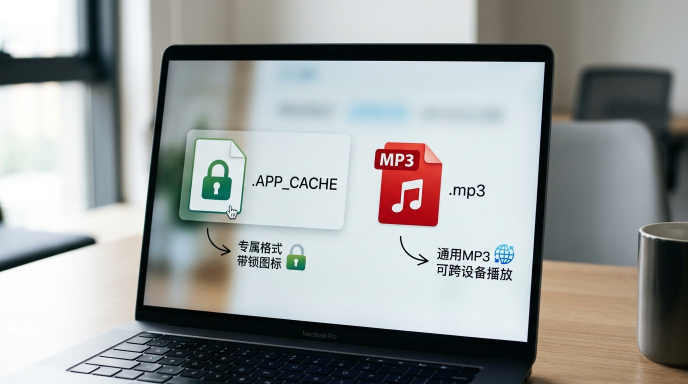 汽水音乐下载缓存文件与MP3格式对比
