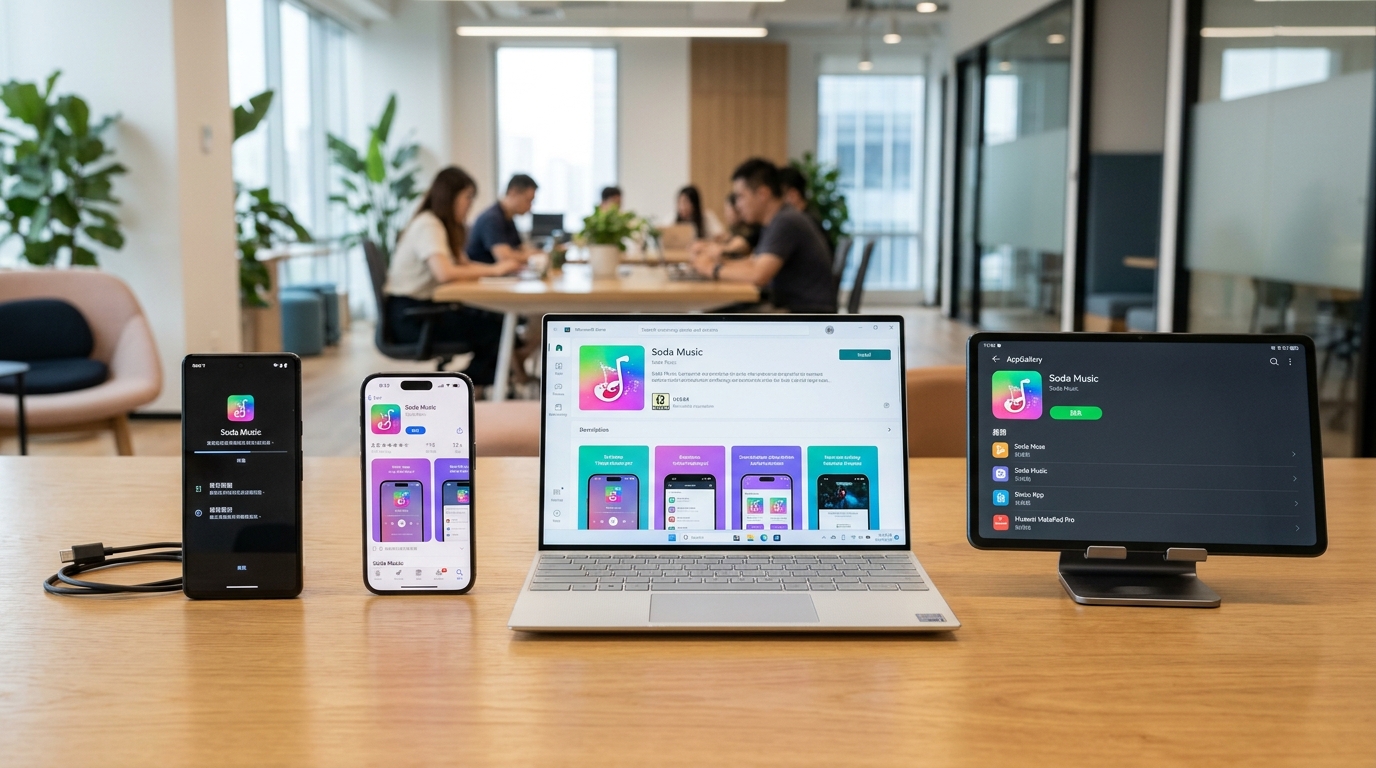 汽水音乐下载四端安装路径示意图