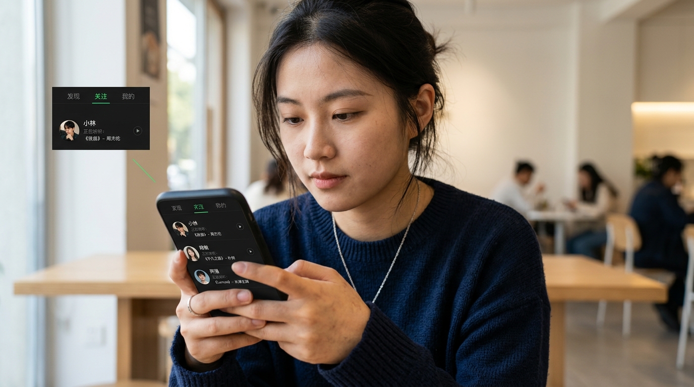 汽水音乐社交功能:好友在听状态实时展示